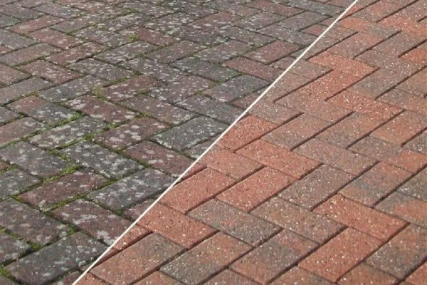 before and after power washing 2